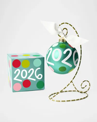 Coton Colors 2026 Glass Ornament &amp; Stand In Green