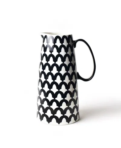 Coton Colors Arabesque Pedestal Pitcher In Black