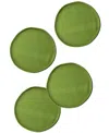 Coton Colors Block Round Placemat Set Of 4, Service For 4 In Olive