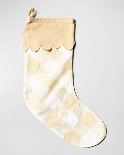 Coton Colors Buffalo Christmas Stocking With Scallop Trim In Neutral