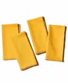 Coton Colors By Laura Johnson Color Block Napkin Set/4 In Brass