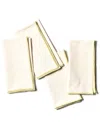 Coton Colors By Laura Johnson Color Block Napkin Set/4 In Ecru