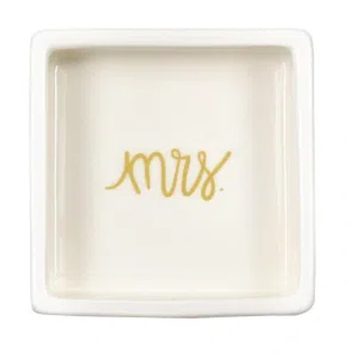 Coton Colors By Laura Johnson Mr. And Mrs. Square Trinket Bowl Set/2 In White