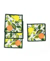 Coton Colors Citrus Print Cocktail Napkins, Set Of 4 In Orange