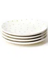 Coton Colors Gold-tone Star Salad Plate Set Of 4, Service For 4 In White