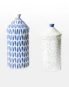 Coton Colors Iris Blue Canisters, Set Of 2 In Blue