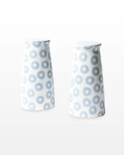 Coton Colors Iris Blue Pip Pedestal Salt And Pepper Shakers Set In Blue