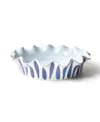 Coton Colors Iris Drop 9" Ruffle Pie Dish In Blue