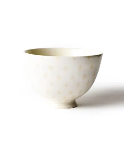 Coton Colors Quatrefoil Footed Bowl In White