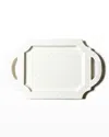 Coton Colors Quatrefoil Handled Traditional Tray In White