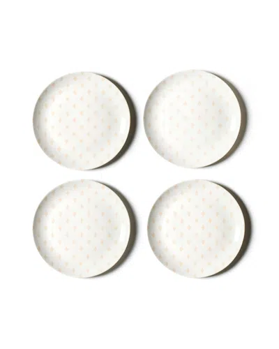 Coton Colors Quatrefoil Salad Plates, Set Of 4 In Pink