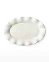 Coton Colors By Laura Johnson Signature Ruffle White Oval Platter In White