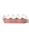 Coton Colors Stripe 13" Ruffle Casserole In Red