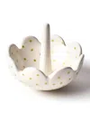 Coton Colors Swiss Dot Scalloped Ring Dish In White