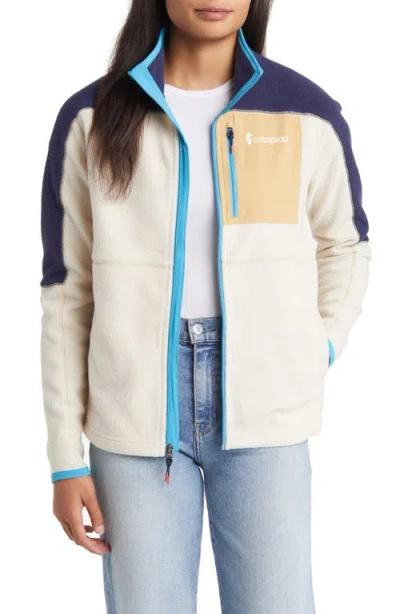 Cotopaxi Abrazo Colorblock Fleece Zip Jacket In Maritime/cream