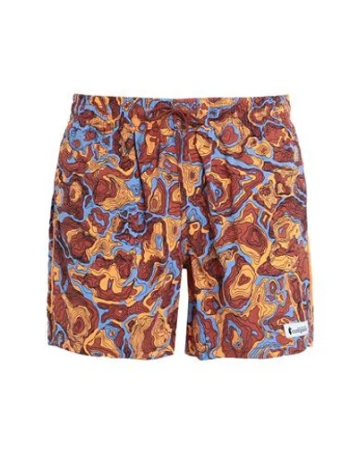 Cotopaxi Brinco Short - Print Man Swim Trunks Mandarin Size Xl Recycled Nylon, Elastane In Orange