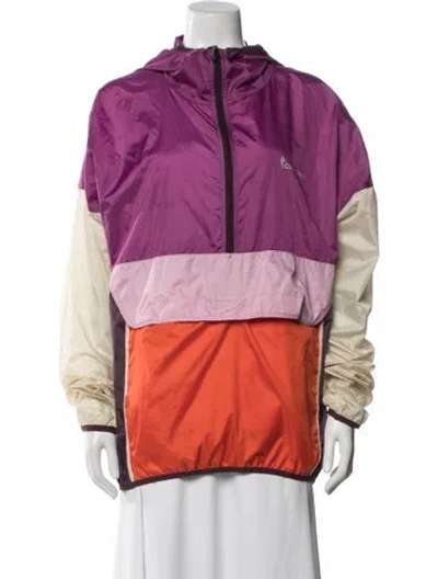 Pre-owned Cotopaxi Colorblock Pattern Bomber Jacket In Purple