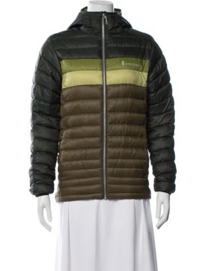 Pre-owned Cotopaxi Colorblock Pattern Down Jacket In Green