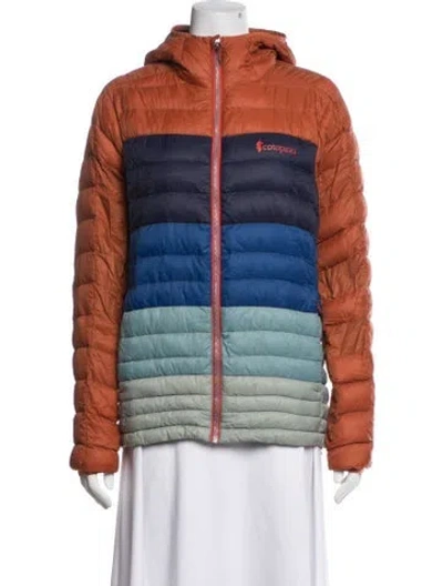 Pre-owned Cotopaxi Colorblock Pattern Down Jacket In Orange