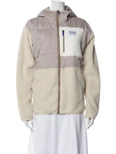 Pre-owned Cotopaxi Colorblock Pattern Faux Fur Jacket In Brown