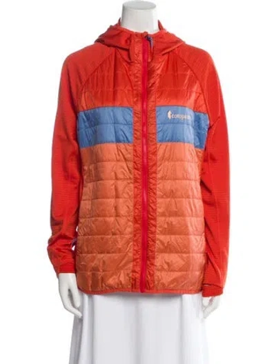 Pre-owned Cotopaxi Colorblock Pattern Faux Fur Jacket In Orange