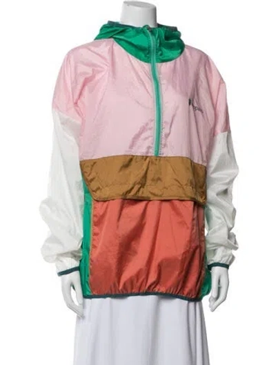 Pre-owned Cotopaxi Colorblock Pattern Performance Jacket In Green/pink
