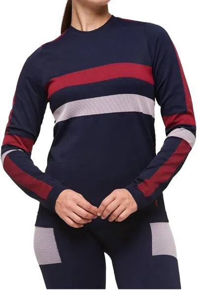 Cotopaxi Debajo Seamless Baselayer Crew In Ink Stripes In Multi