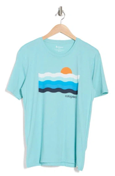 Cotopaxi Disco Wave Organic Cotton & Recycled Polyester Graphic T-shirt In Sea Glass