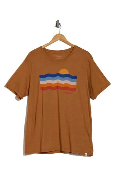 Cotopaxi Disco Wave Organic Cotton Blend Graphic Tee In Saddle