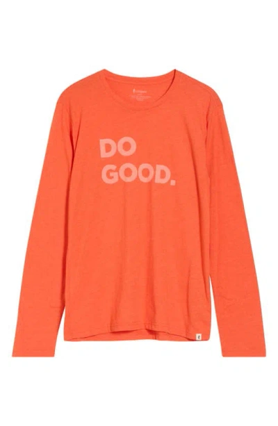 Cotopaxi Do Good Long Sleeve Organic Cotton & Recycled Polyester Graphic T-shirt In Orange