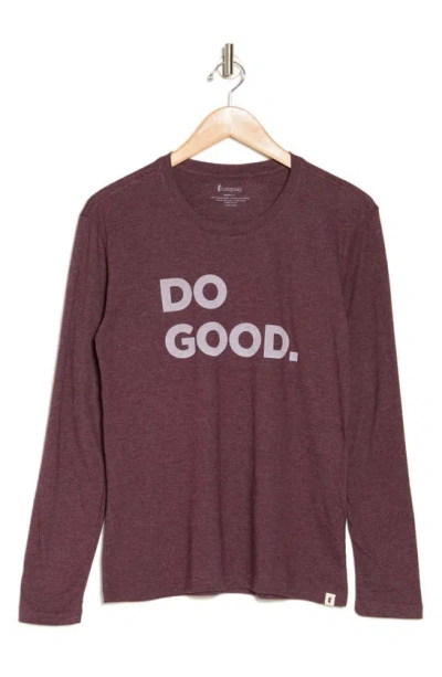 Cotopaxi Do Good Organic Cotton & Recycled Polyester Long Sleeve T-shirt In Wine