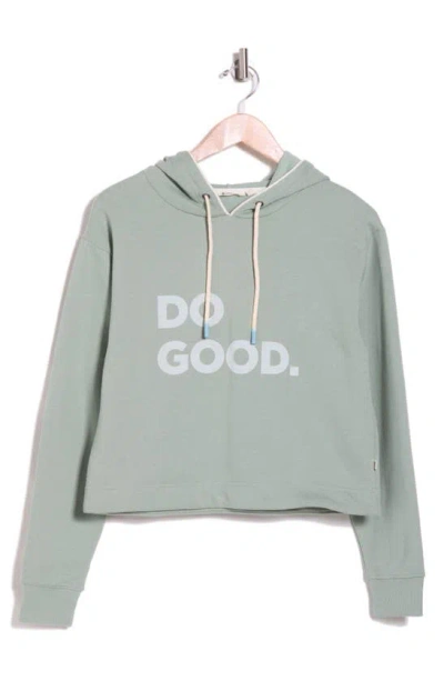 Cotopaxi Do Good Organic Cotton Blend Crop Hoodie In Silver Leaf