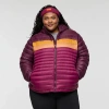 Cotopaxi Fuego Down Hooded Jacket In Burgundy