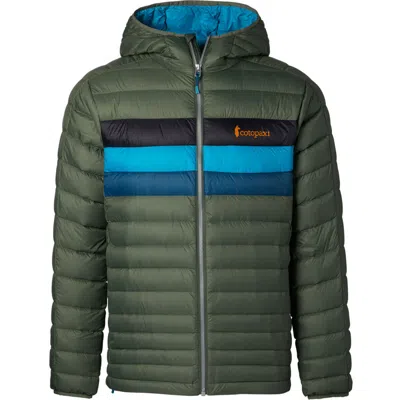 Pre-owned Cotopaxi Fuego Men's Hooded Down Jacket - 800 Fill Power In Spruce Stripes