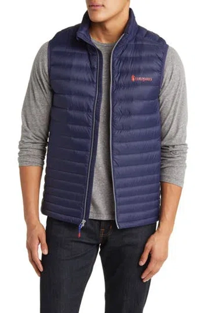 Cotopaxi Fuego Water Resistant 800 Fill Power Down Vest In Blue