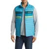 Cotopaxi Fuego Water Resistant 800 Fill Power Down Vest In Poolside Stripes