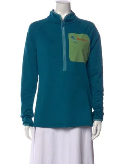 Pre-owned Cotopaxi Mock Neck Long Sleeve Sweatshirt In Blue
