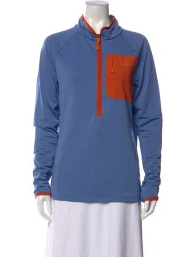 Pre-owned Cotopaxi Mock Neck Long Sleeve Top In Blue