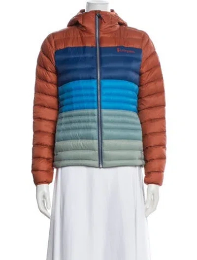 Pre-owned Cotopaxi Nylon Colorblock Pattern Down Jacket In Orange