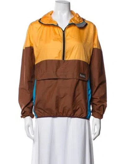 Pre-owned Cotopaxi Nylon Colorblock Pattern Performance Jacket In Brown