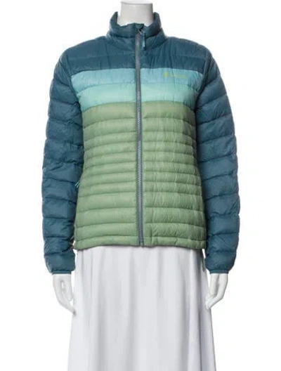 Pre-owned Cotopaxi Nylon Colorblock Pattern Puffer Jacket In Blue