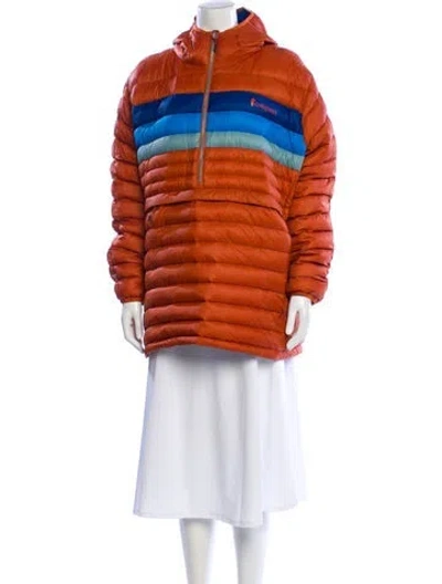 Pre-owned Cotopaxi Nylon Striped Down Jacket In Orange