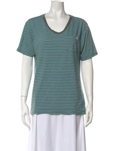Pre-owned Cotopaxi Striped V-neck T-shirt In Blue