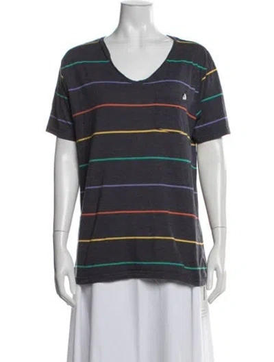 Pre-owned Cotopaxi Striped V-neck T-shirt In Blue