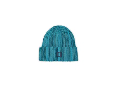 Cotopaxi Vertical Stripe Beanie Knit Hats Indigo Deep Ocean And Oasis, Polyester In Blue