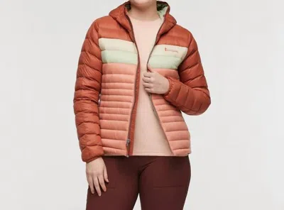 Cotopaxi Women's Fuego Down Hooded Jacket In Faded Brick/clay In Orange
