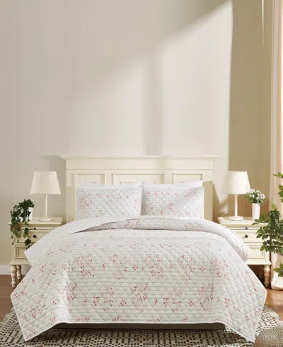 Cottage Classics Emma Floral 3-piece Quilt Set, King In Animal Print