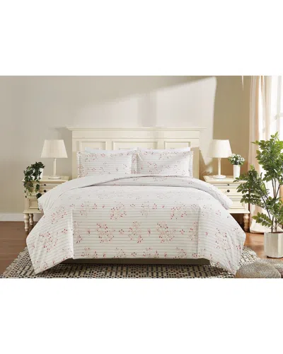 Cottage Classics Emma Floral Duvet Set In White