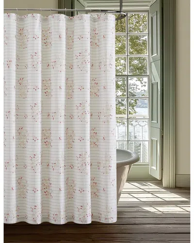 Cottage Classics Emma Floral Shower Curtain In White