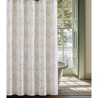 Cottage Classics Emma Floral Shower Curtain In White